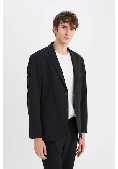 DeFacto Slim Fit Dar Kesim Astarlı Düğmeli Blazer Ceket N0503AZ25SPBK27