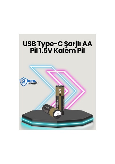Yüksek Performanslı Aa Usb Şarjlı Lityum Pil 1.5v Sabit Güç 2 Li Paket - Hs08371631-742