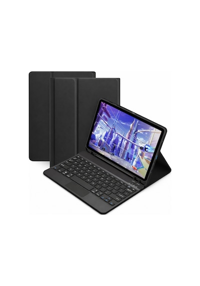 Microcase Samsung Uyumlu Galaxy Tab A11 Plus 11 İnch Tablet İçin Bluetooth Touchpad Klavye + Standlı Kılıf - Bkk5