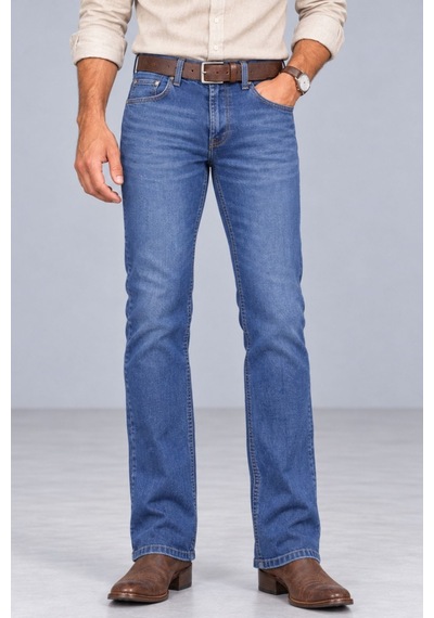 Cedy Denim Cedy Denım-regular Fit Yüksek Bel Esnek Jean Erkek Kot Pantolon C336 Mavi