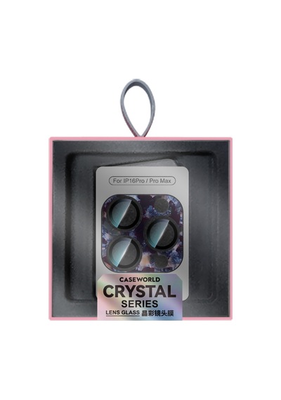 Apple Uyumlu   iPhone 16 Pro Caseworld Crystal Color Serisi Full Kamera Lens Koruyucu Mor