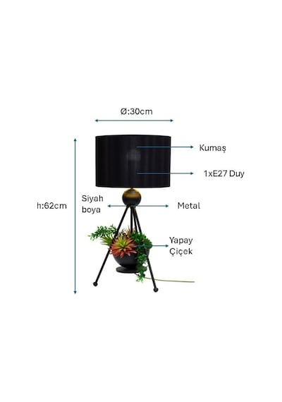 Siyah Boyalı Modern Masa Lambası Plc-1201-m-bsy Diğer