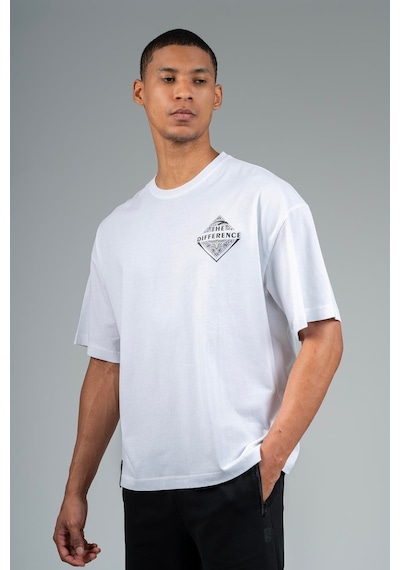 Maraton Sportswear Oversize Erkek Bisiklet Yaka Kısa Kol Basic Beyaz T-shirt 22694-beyaz Beyaz