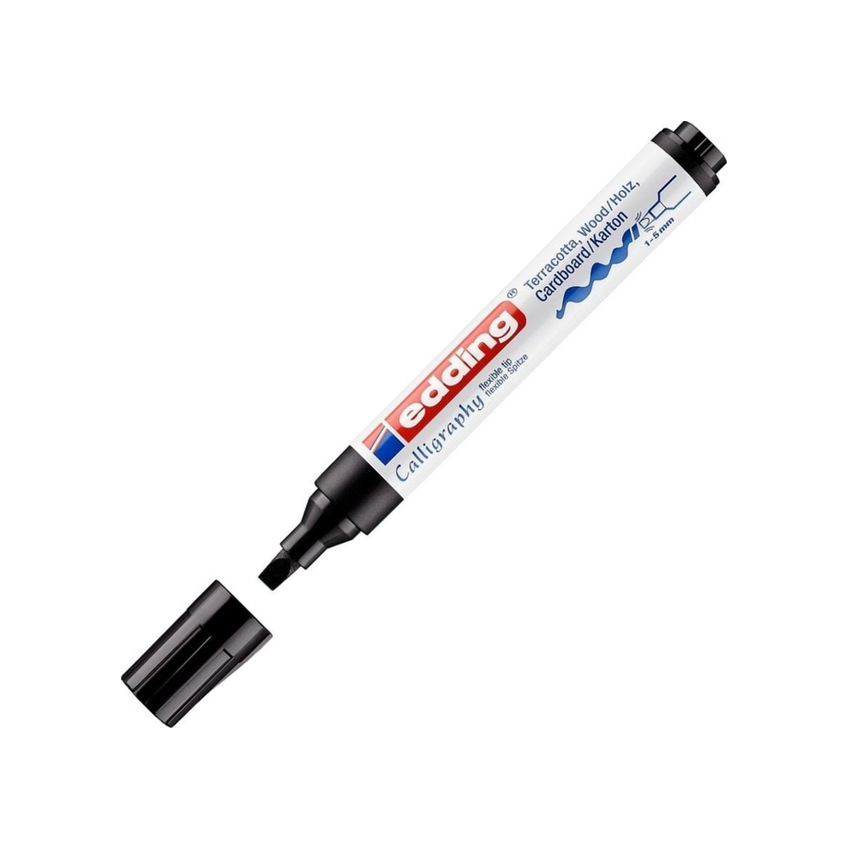 1455 Esnek Uçlu Kaligrafi Marker Kalem 5.0mm Siyah 01