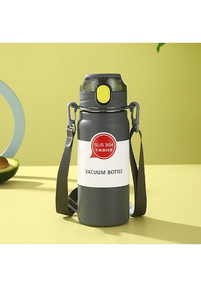 304 L Çelik Siyah 600 ML Askılı ve Pipetli Matara Suluk Cin411sy 304 L Çelik Siyah 600 ML Askılı ve Pipetli Matara Suluk Cin411sy