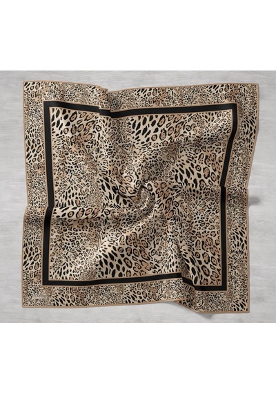 Silk Home Tivil İpek Eşarp Ist 11506- 02 Sarı-siyah Leopar Desen