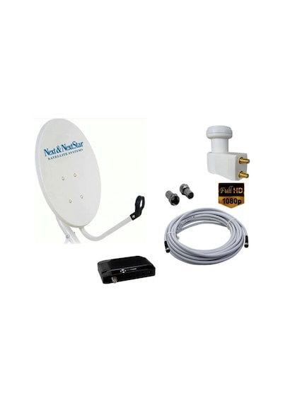 Çanak Anten Lnb2 Çiftli 35 Metre Kablo Hd Uydu Alıcısı Çanak Anten Set