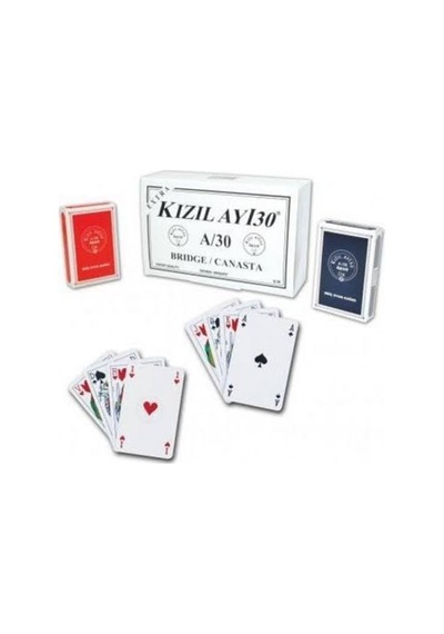 A/30 Briç Iskambil Oyun Kağıdı, 12 Adet Set, 6 Mavi 6 Kırmızı