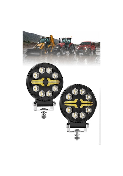 Off-road Yuvarlak Led Çalışma Lambası 2 Adet 20w -selamlamalı Gündüz Led Flash Mod & Delici Işık