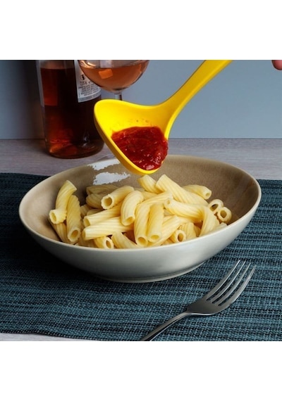 Lurch - Platin Silikon Sos Kepçesi 28 Cm Sarı - Yanmaz, Yapışmaz, Bükülmez, Çizmez, Tat Ve Koku Bırakmaz - 240055