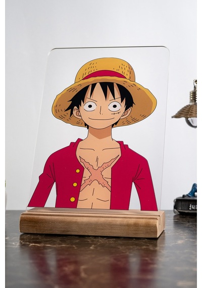 Monkey D. Luffy Ev One Piece Severlere Masa Dekoratif Ahşap Obje