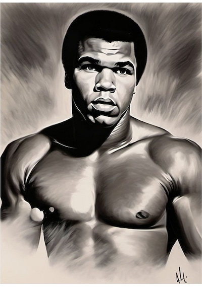 Boksör Muhammed Ali Tasarım Mdf Tablo 35cm X50cm