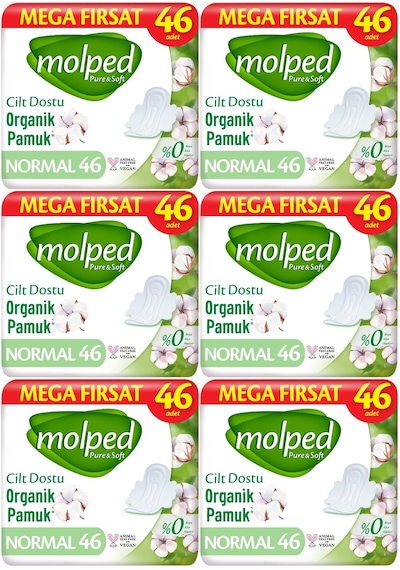 Molped Pure&soft Hijyenik Ped Normal 276 6pk 46 Adet Mega Pk