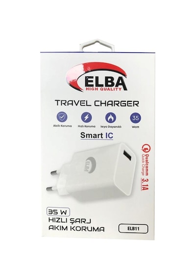 Elba Elb11 Elb-35w Usb 35w Hızlı Şarj Akım Koruma Ev Şarj Kafa