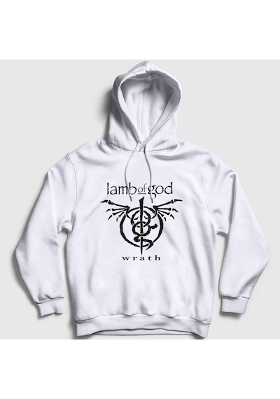 Presmono Unisex Wrath Lamb Of God Kapüşonlu Sweatshirt Beyaz