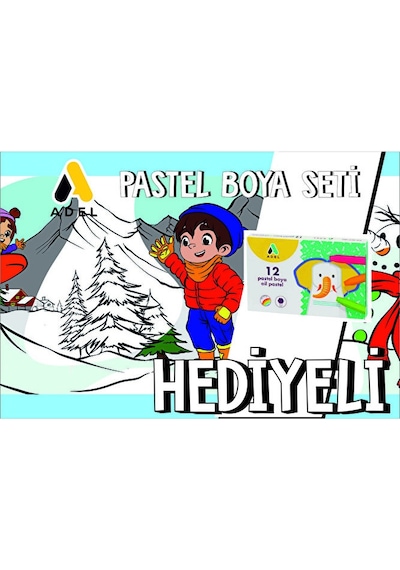30x120 Boyama Rulosu Yaman Kar Tatili + Adel 12'li Pastel Boya Ka