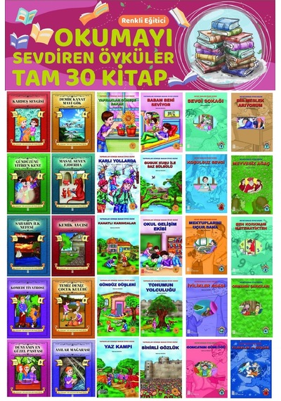 3.ve 4.sınıflar İçin Renkli Eğitici Okumayı Sevdiren Hikayeler 30 Kitap