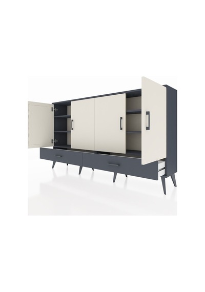 Arges Konsol 6 Raflı 2 Çekmeceli 4 Kapaklı 176x30x99 Antrasit-ayt Antrasit-aytaşı/antrasit Arges Konsol 6 Raflı 2 Çekmeceli 4 Kapaklı 176x30x99 Antrasit-ayt Antrasit-aytaşı/antrasit