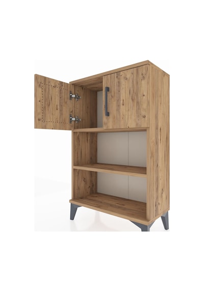 Arges Komodin 2 Raflı 2 Kapaklı 60x30x96 Çam-çam Atlas Çam