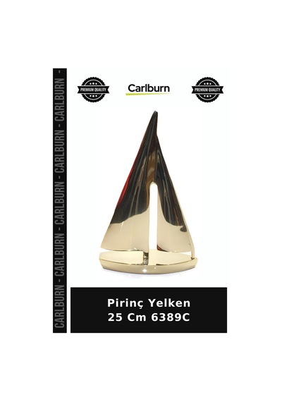 Özel Üretim Dekoratif Denizci Hediyelik Masaüstü Pirinç Yelken 25 Cm 6389c