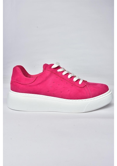 Fox Shoes P602045002 Fuşya Süet Kadın Spor Ayakkabı Sneakers Fuşya