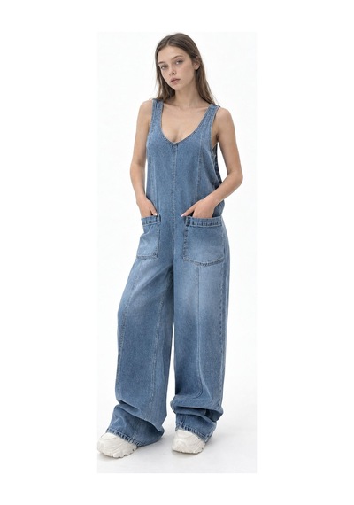 Hiccup Squalo Kadın Tulum Açık-orta Mavi Denim