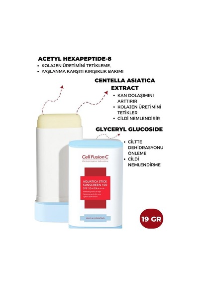 Cell Fusion C Aquatıca Nemlendirici Yüksek Koruyucu Stick Güneş Kremi 19 G
