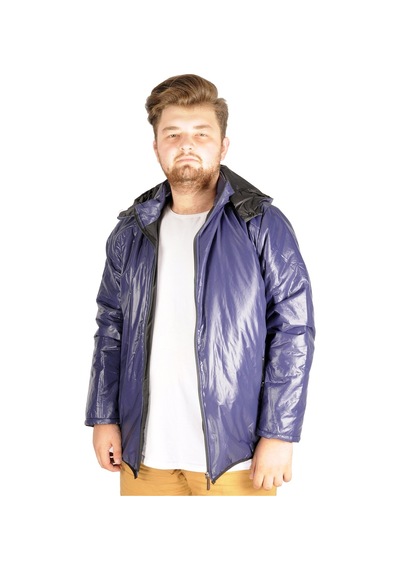 Mode Xl Büyük Beden Erkek Mont Kapüşon Basic 21034 Lacivert 001