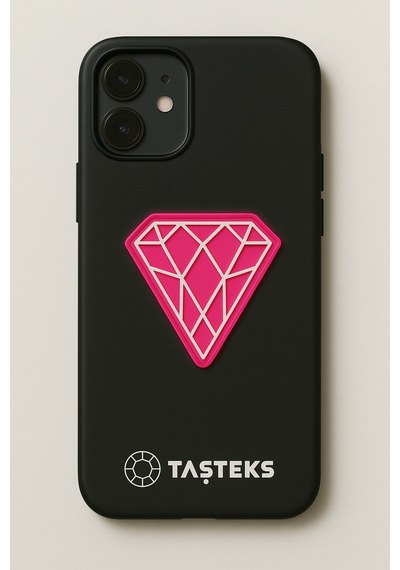Taşteks Ütülenebilen Veya Sticker Olarak Kullanılabilen Neon Pembe Elmas Modeli