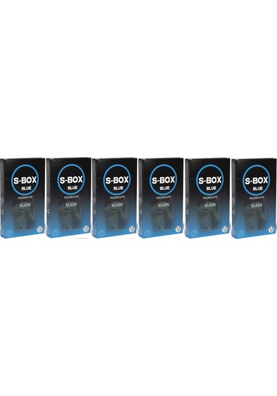 S-Box Blue Kondom Klasik Prezervatif 6 x 12'li