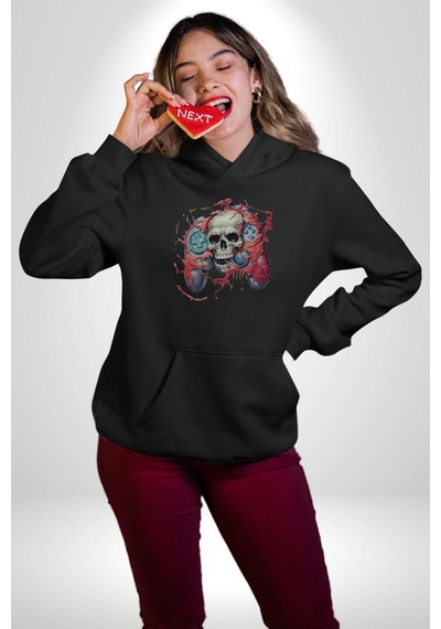 Oyun Kumandası İnsanı Ele Geçirişi Kadın Erkek Siyah Kapüşonlu Sweatshirt Hoodie Siyah