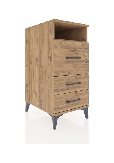 Kronos Komodin Tek Raflı 3 Çekmeceli 44x59x96 Çam-çam Atlas Çam