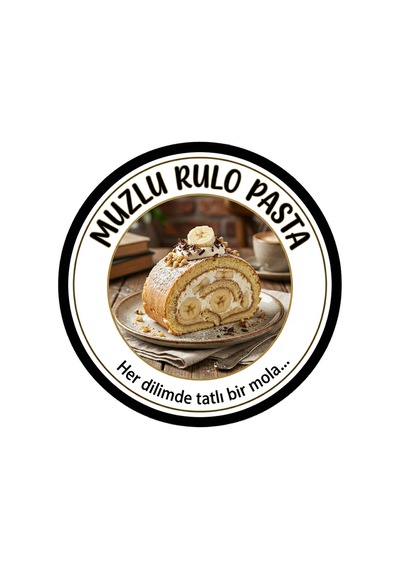 Muzlu Rulo Pasta Temalı Tatlıcılar Pastaneler Restoranlar İçin Ahşap Duvar Kapı Dekoratif Süs Tablo