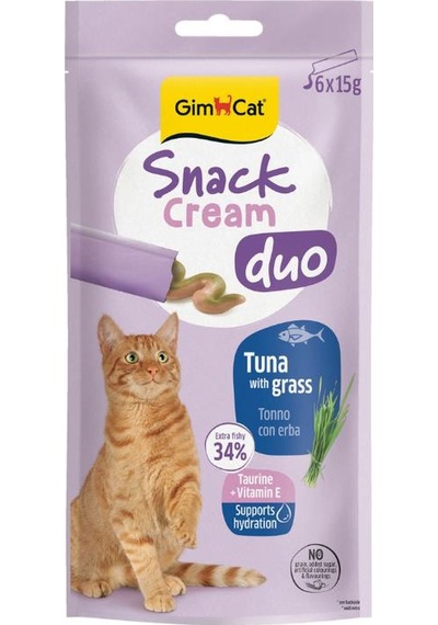 Gimcat Snack Cream Duo Ton Balıklı & Kedi Otlu Kedi Ödülü 6x15g