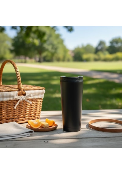 Tr 400 Ml Siyah Termos Kupa - Çift Katmanlı Paslanmaz Çelik Seyahat Bardağı Travel Mug - 4-6 Saat Sıcak/soğuk T Diğer