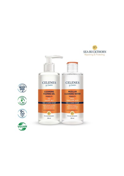 Celenes Yağlı ve Karma Ciltler için Yüz Temizleme Jeli 250 ML + Misel Temizleme Suyu 250 ML