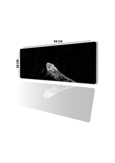 Sonictouch Siyah Dağ Temalı Gamer Oyuncu Dikişsiz Sıvı Geçirmez Klavye Mouse Pad 32x70cm Mousepad