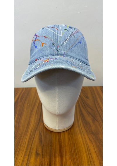 Jean Denim Kot Kumaş Vintage Unisex Cap Şapka Lacivert - Mavi