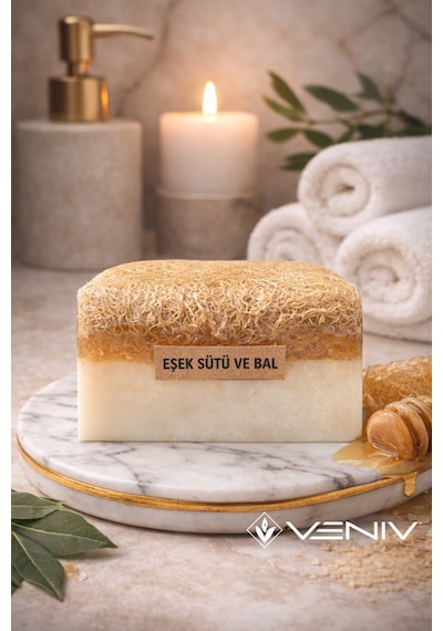 %100 Doğal Kabak Lifli Sabun - Bal & Eşek Sütü - 100 Gr Diğer