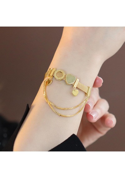 Pandora Kalp Charmlı Hasır Gold Kaplama Bileklik Gümüş