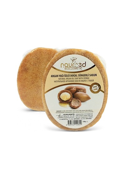Argan Yağı Özlü Batık Ve Çilek Bacak Onarımına Yardımcı Doğal Süngerli Sabun 130gr Argan Yağı