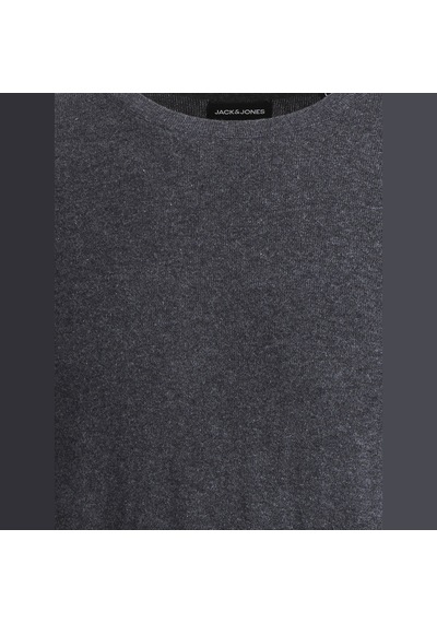 Jack & Jones Erkek Bisiklet Yaka Triko Kazak - Emil - 12208364 Dark Grey Melange
