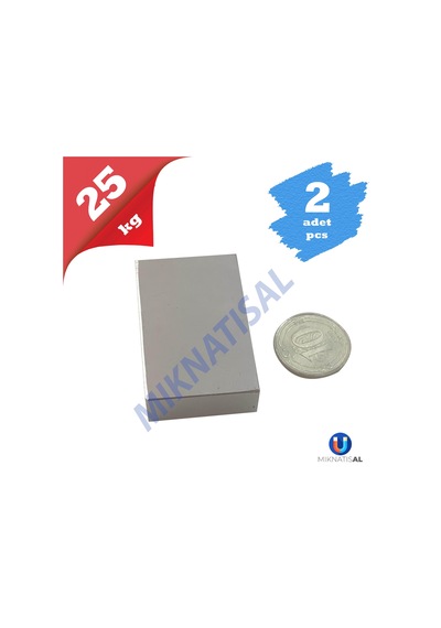 40X25X10Mm Neodyum Mıknatıs 2 Adet