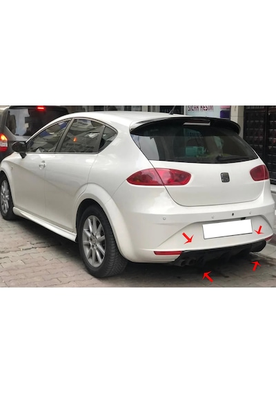 Seat Leon Mk2.5 Difüzör Difizör Plastik Parlak Siyah 2009 2010 2011 2012 Arka-bodykit-ek-karlık