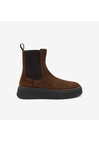 Cacao Dark Brown Bot Kadın 40c5 Frau Waxy Chelsea Boot With Platform Acı Kahverengi