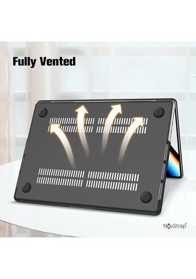 Novstrap Apple Macbook Pro 14 İnç M3/m3 Pro/m3 Max A2992 A2918 İle Uyumlu Kılıf Sert Mat Buzlu Kapak Mat Siyah