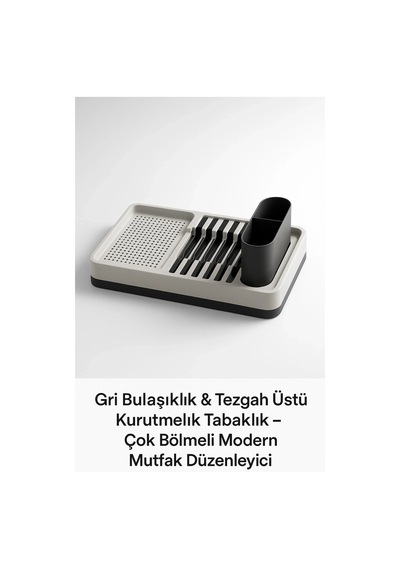 Tezgah Üstü Bulaşıklık Gri Tabak Bardak Kaşık Çatal Kurutmalık Mutfak Standı Diğer