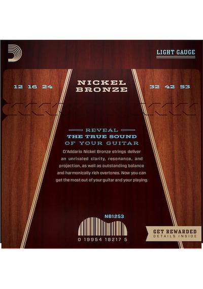 D'addario Nb1253 Nickel Bronze Light 12-53 Takım Tel Akustik Gita