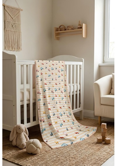 Araba Desenli Soft Touch Termal Bebek Battaniyesi Cbt0002 Renkli