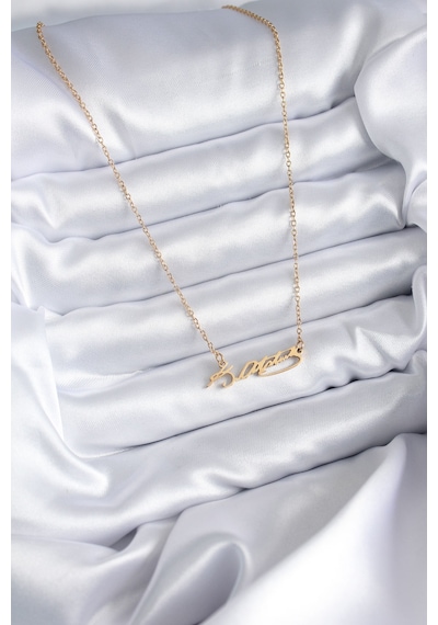 Ezoconcept 316l Çelik Zincir Gold Renk Atatürk İmzası Model Kadın Kolye Çok Renkli